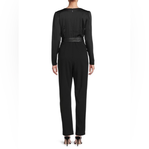 Black Surplice Jumpsuit - Picture 2 of 11